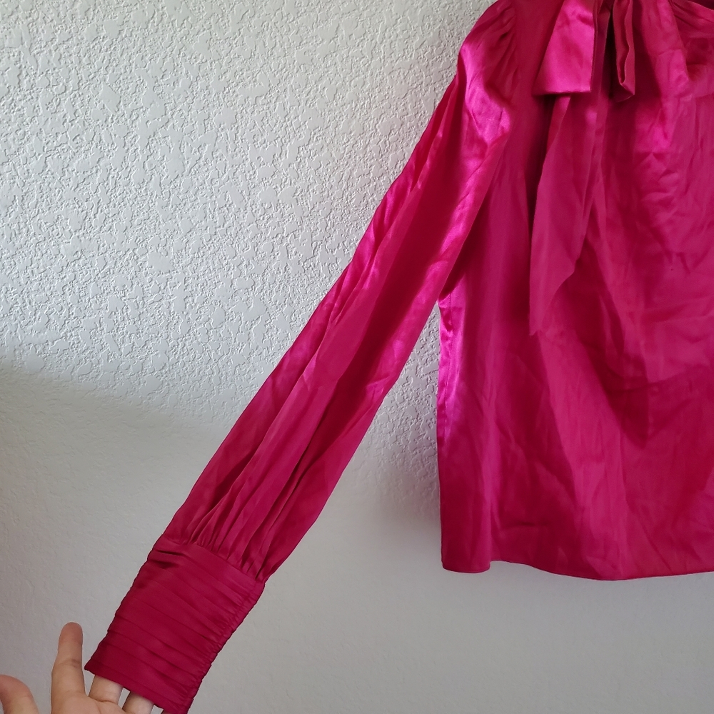 Revolve Generation Love silk blend puff sleeves NWOT - Picture 4 of 12